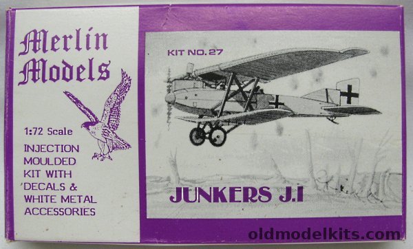 Merlin Models 1/72 Junkers J.1 - (J-1) Armored Trench Scouting Aircraft, 27 plastic model kit